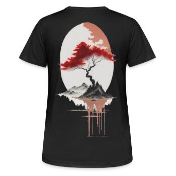 Île asiatique - T-shirt respirant Femme - noir - Dos - AI Model Female 172 light (172cm)