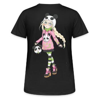 Manga - Frauen T-Shirt atmungsaktiv - Schwarz - Hinten - AI Model Female 172 light (172cm)
