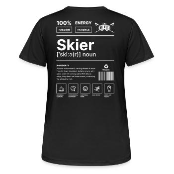 Skifahrer-Lebensstil - Frauen T-Shirt atmungsaktiv - Schwarz - Hinten - AI Model Female 172 light (172cm)
