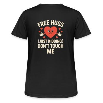 Anti-Valentins-Stimmung - Frauen T-Shirt atmungsaktiv - Schwarz - Hinten - AI Model Female 172 light (172cm)