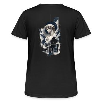 Aesthetic Piano Art  - Women's Breathable T-Shirt - black - Back - AI Model Female 172 light (172cm)