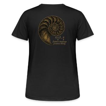 Nombre d’or de Fibonacci - T-shirt respirant Femme - noir - Dos - AI Model Female 172 light (172cm)