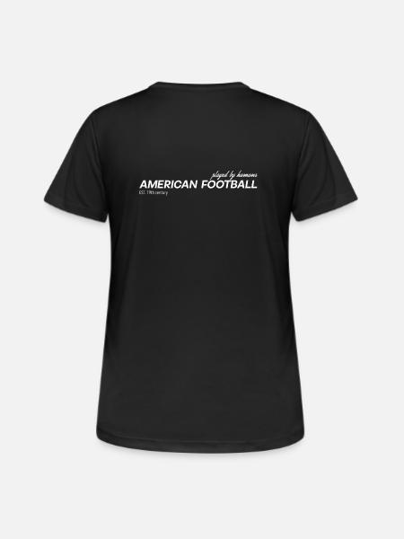 American Football - Frauen T-Shirt atmungsaktiv - Schwarz