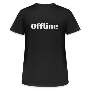 Offline - Frauen T-Shirt atmungsaktiv - Schwarz - Hinten - AI Model Female 172 light (172cm)