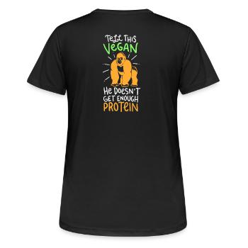 Vegan - Tell This Vegan - Frauen T-Shirt atmungsaktiv - Schwarz - Hinten - AI Model Female 172 light (172cm)