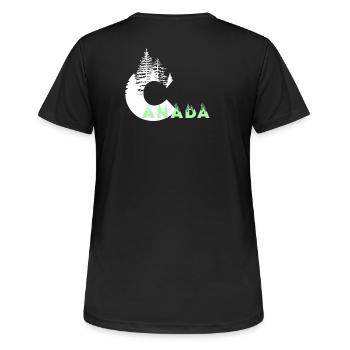 Kanada - Frauen T-Shirt atmungsaktiv - Schwarz - Hinten - AI Model Female 172 light (172cm)