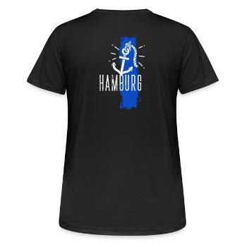 Hamburg Hamburg Stadt - T-shirt respirant Femme - noir - Dos - AI Model Female 172 light (172cm)