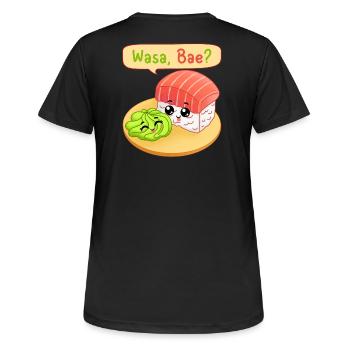 Sushi, Sushi-Fan, Wasabi - Frauen T-Shirt atmungsaktiv - Schwarz - Hinten - AI Model Female 172 light (172cm)