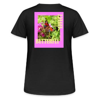 Butterfly Effect Foto Design - Frauen T-Shirt atmungsaktiv - Schwarz - Hinten - AI Model Female 172 light (172cm)