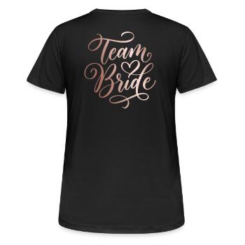Team Bride Handlettering Bachelor Party - Women's Breathable T-Shirt - black - Back - AI Model Female 172 light (172cm)