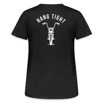 Hang tight motorcycle ape hanger - Frauen T-Shirt atmungsaktiv - Schwarz - Hinten - AI Model Female 172 light (172cm)