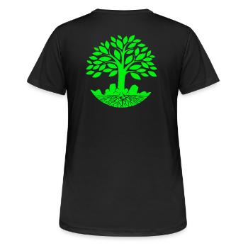 tree of life, zen, ecology - Women's Breathable T-Shirt - black - Back - AI Model Female 172 light (172cm)