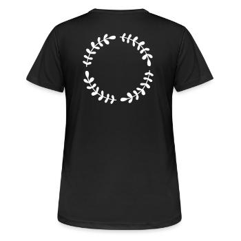Wreath frame birthday gift - Women's Breathable T-Shirt - black - Back - AI Model Female 172 light (172cm)