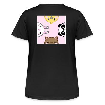Animaux mignons - T-shirt respirant Femme - noir - Dos - AI Model Female 172 light (172cm)
