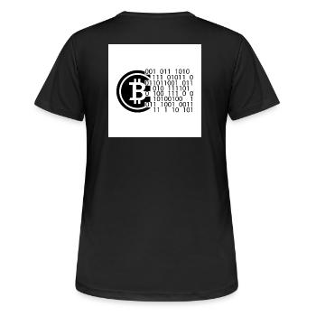 Bitcoin Code - Frauen T-Shirt atmungsaktiv - Schwarz - Hinten - AI Model Female 172 light (172cm)