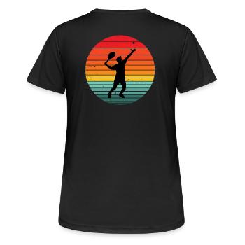 tennis, fan de tennis, match de tennis - T-shirt respirant Femme - noir - Dos - AI Model Female 172 light (172cm)