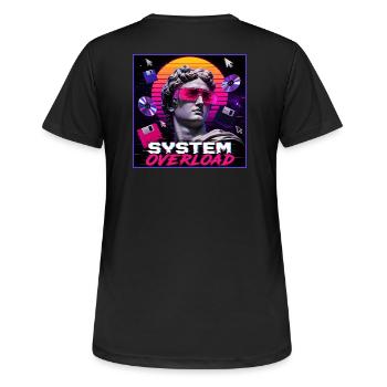 Art de surcharge du système rétro Vaporwave Synthwave - T-shirt respirant Femme - noir - Dos - AI Model Female 172 light (172cm)