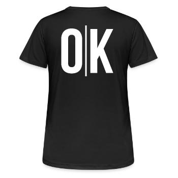 Effacer OK Typo sur Noir - T-shirt respirant Femme - noir - Dos - AI Model Female 172 light (172cm)