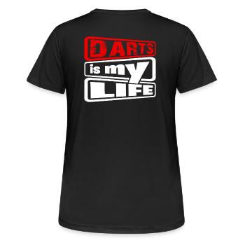 Dart, Darts c’est ma vie 2 - T-shirt respirant Femme - noir - Dos - AI Model Female 172 light (172cm)