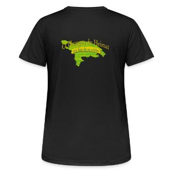 o Thurgau du Heimat | Ostschweiz - Frauen T-Shirt atmungsaktiv - Schwarz - Hinten - AI Model Female 172 light (172cm)