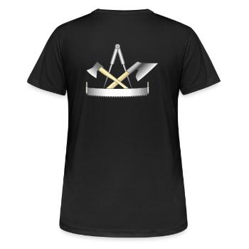 Charpentier, signe de guilde - T-shirt respirant Femme - noir - Dos - AI Model Female 172 light (172cm)
