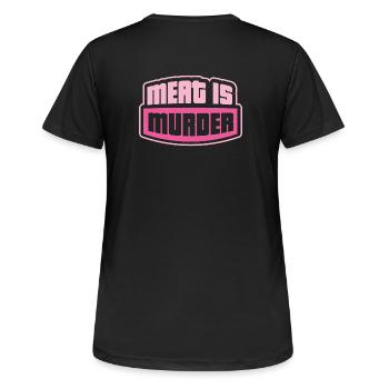Vegan Statement - Frauen T-Shirt atmungsaktiv - Schwarz - Hinten - AI Model Female 172 light (172cm)