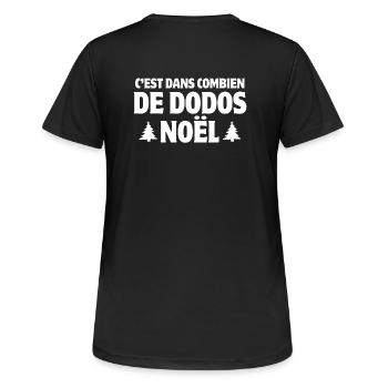 Noël, fêtes de Noël, joyeuses fêtes, père Noël - T-shirt respirant Femme - noir - Dos - AI Model Female 172 light (172cm)