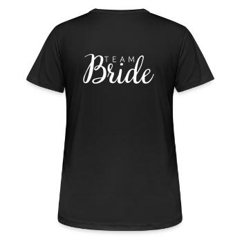 Team Bride white - Frauen T-Shirt atmungsaktiv - Schwarz - Hinten - AI Model Female 172 light (172cm)