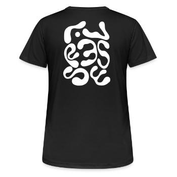 Formes organiques en contraste - IVRESSE - T-shirt respirant Femme - noir - Dos - AI Model Female 172 light (172cm)