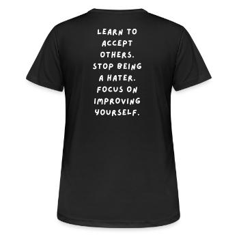 Learning acceptance, self-improvement - Women's Breathable T-Shirt - black - Back - AI Model Female 172 light (172cm)