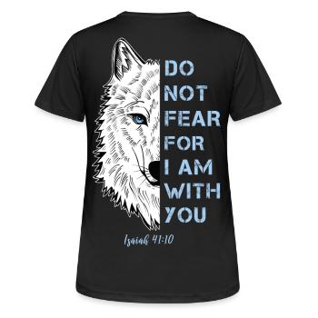 Religious quote - Women's Breathable T-Shirt - black - Back - AI Model Female 172 light (172cm)