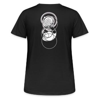 Éclore en équilibre – la fleur du Nombre d’Or - T-shirt respirant Femme - noir - Dos - AI Model Female 172 light (172cm)