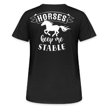 PFERDE SPRINGEN PFERDEN REITEN PFERD STABIL MOTIVE - Frauen T-Shirt atmungsaktiv - Schwarz - Hinten - AI Model Female 172 light (172cm)