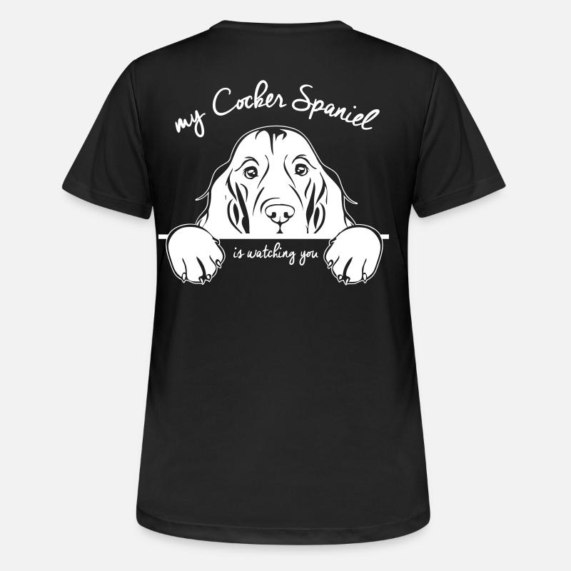 COCKER SPANIEL regarde les chiens de Wilsign - T-shirt respirant Femme - noir