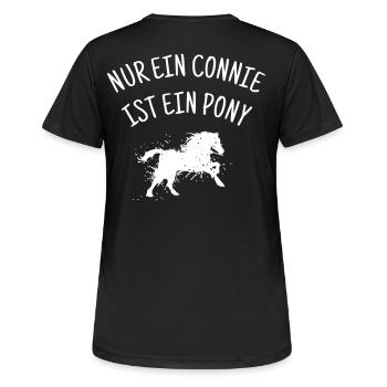 Only a Connie is a Connemara pony - Women's Breathable T-Shirt - black - Back - AI Model Female 172 light (172cm)