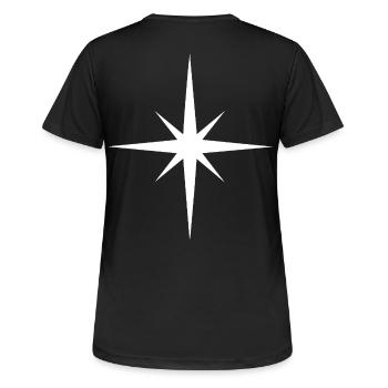 White Star Sparkle to design - Women's Breathable T-Shirt - black - Back - AI Model Female 172 light (172cm)