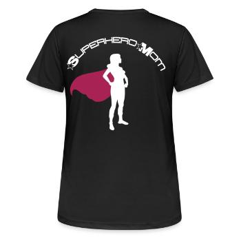 Superhero hero super heroine mom mother's day mother - Women's Breathable T-Shirt - black - Back - AI Model Female 172 light (172cm)