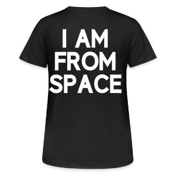 Ich bin aus dem Weltall Alien Anders Außerirdisch - Frauen T-Shirt atmungsaktiv - Schwarz - Hinten - AI Model Female 172 light (172cm)