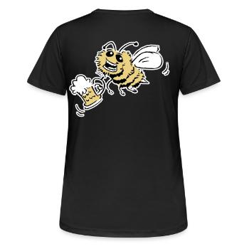 Bee with beer - Women's Breathable T-Shirt - black - Back - AI Model Female 172 light (172cm)