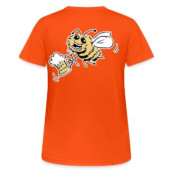 Bee with beer - Women's Breathable T-Shirt - neon orange - Back - AI Model Female 172 dark (172cm)