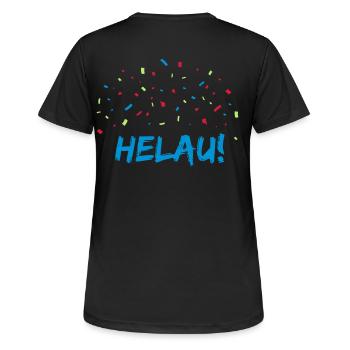 Carnival motif with helau and confetti - Women's Breathable T-Shirt - black - Back - AI Model Female 172 light (172cm)
