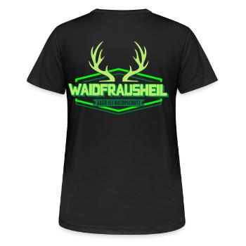 Waidfrausheil | Colors can be changed - Women's Breathable T-Shirt - black - Back - AI Model Female 172 light (172cm)