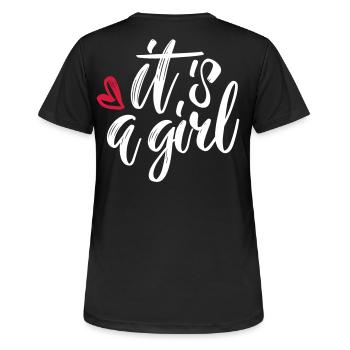 sa fille est une fille enceinte - T-shirt respirant Femme - noir - Dos - AI Model Female 172 light (172cm)