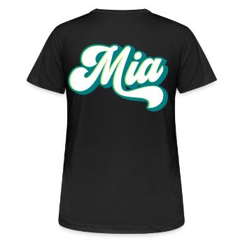 Mia | Couleurs changeantes - T-shirt respirant Femme - noir - Dos - AI Model Female 172 light (172cm)