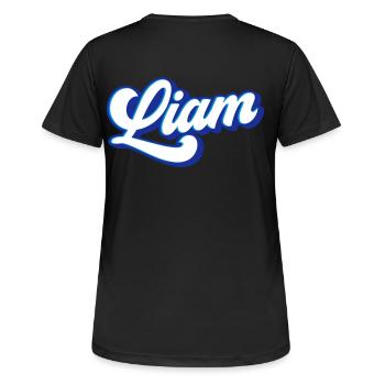 Liam | Farben änderbar - Frauen T-Shirt atmungsaktiv - Schwarz - Hinten - AI Model Female 172 light (172cm)