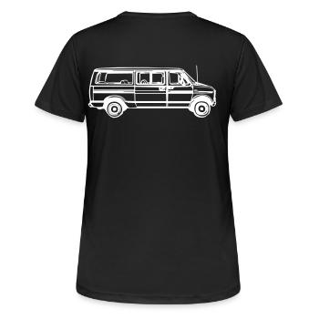 van - Women's Breathable T-Shirt - black - Back - AI Model Female 172 light (172cm)