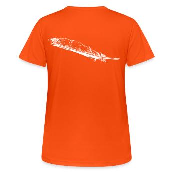 Fine feather - Women's Breathable T-Shirt - neon orange - Back - AI Model Female 172 dark (172cm)