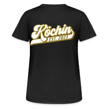 Stolze Köchin - Seit 2023 | Farben änderbar - Frauen T-Shirt atmungsaktiv - Schwarz - Hinten - AI Model Female 172 light (172cm)