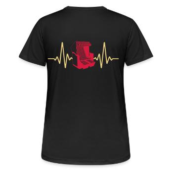 Chaise de plage Heartbeat | Vibrations de la mer du Nord - T-shirt respirant Femme - noir - Dos - AI Model Female 172 light (172cm)