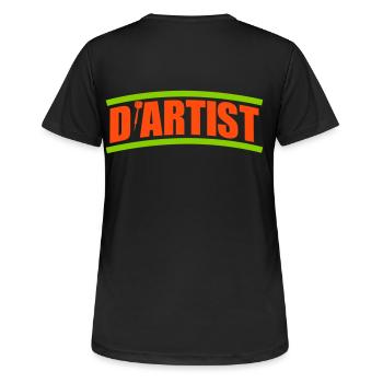 Dartist Dart Artist | Farben änderbar - Frauen T-Shirt atmungsaktiv - Schwarz - Hinten - AI Model Female 172 light (172cm)
